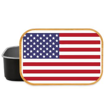 Patriotische amerikanische Flagge mit fettem Text - Lunch Box - Schwarz - Vorne