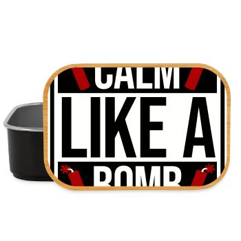 Calme comme une bombe Paradoxe Ironie Humour Blague explosive - Boîte à goûter - noir - Devant