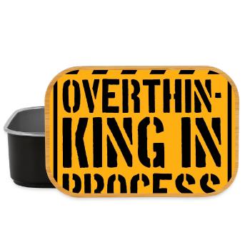 Overthinking In Process Funny Brooding Saying Logo - Lunch Box - black - Front