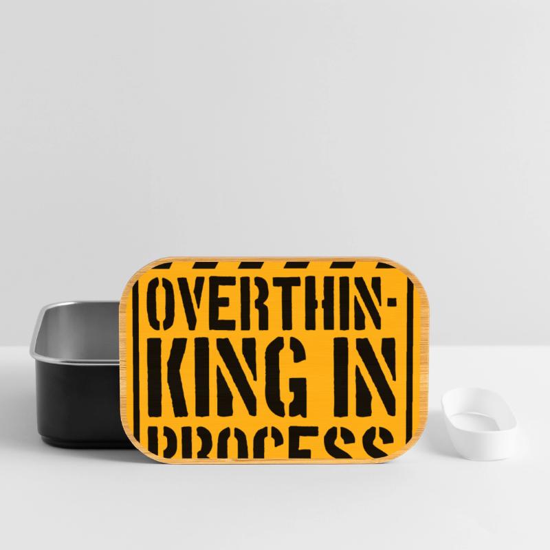 Overthinking In Process Funny Brooding Saying Logo Lunch Box