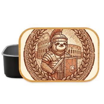 Drôle de gladiateur romain paresseux au Colisée - Boîte à goûter - noir - Devant
