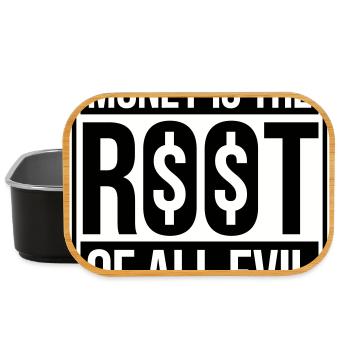 Money Root Evil Capitalism Greed Finance Rich - Lunch Box - black - Front