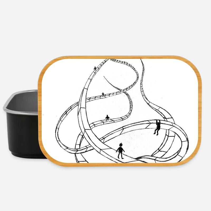 Multi-layered looping paths - Lunch Box - black