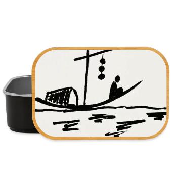 Bateau de nuit sur la rivière - Boîte à goûter - noir - Devant