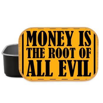 Money Root Evil Capitalism Greed Finance Rich - Lunch Box - black - Front