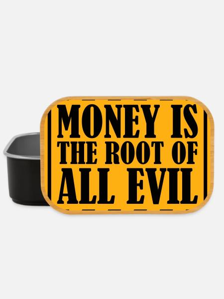 Money Root Evil Capitalism Greed Finance Rich - Lunch Box - black