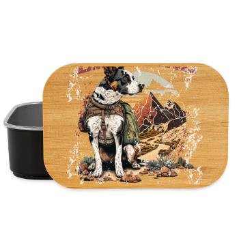 Explore & Conquer: Dog in Desert Adventure - Lunch Box - black - Front
