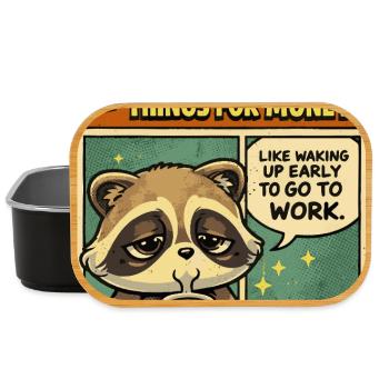 Humor Work Waschbär | Lustiges Kaffeegeschenk - Lunch Box - Schwarz - Vorne