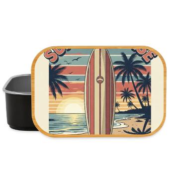 Surf Paradies Retro Design - Lunch Box - Schwarz - Vorne