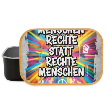Buntes Graffiti Menschenrechte Statement - Lunch Box - Schwarz - Vorne