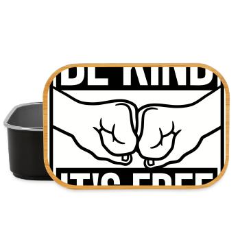 Be Kind It's Free Freundlichkeit Statement Spruch - Lunch Box - Schwarz - Vorne