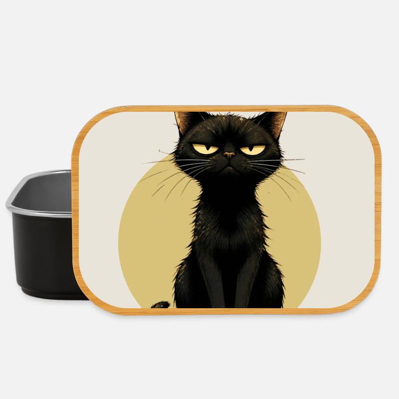 Unimpressed. – Sarcastic Black Cat Design - Lunch Box - black