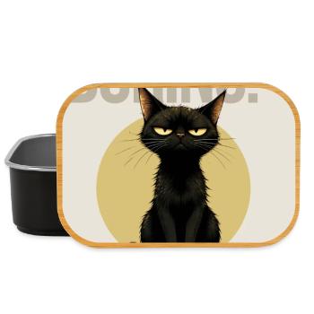 BORING Sarcastic Black Cat Design - Lunch Box - Schwarz - Vorne