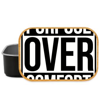 Purpose Over Comfort Motivation Mindset Growth - Lunch Box - black - Front