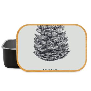 Tannenzapfen Weihnachten Skizze | Pinecone Xmas - Lunch Box - Schwarz - Vorne