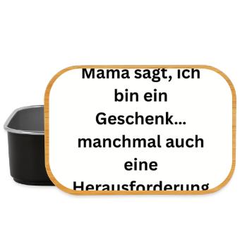Maman dit que je suis un cadeau - Boîte à goûter - noir - Devant
