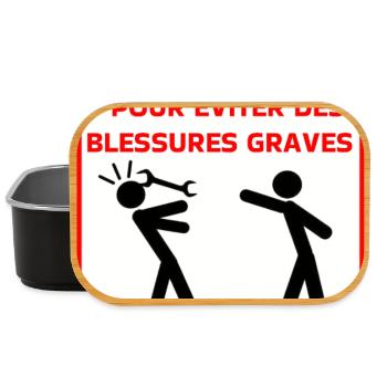 Avertissement sécurité t - Boîte à goûter - noir - Devant