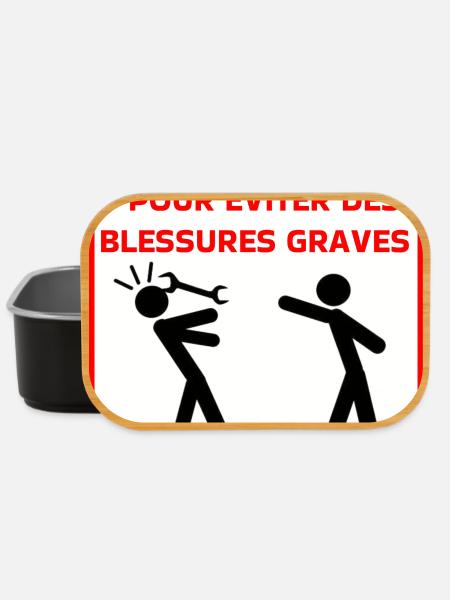 Avertissement sécurité t - Boîte à goûter - noir