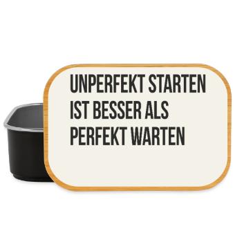 Starting imperfectly is better than waiting perfectly - Lunch Box - black - Front
