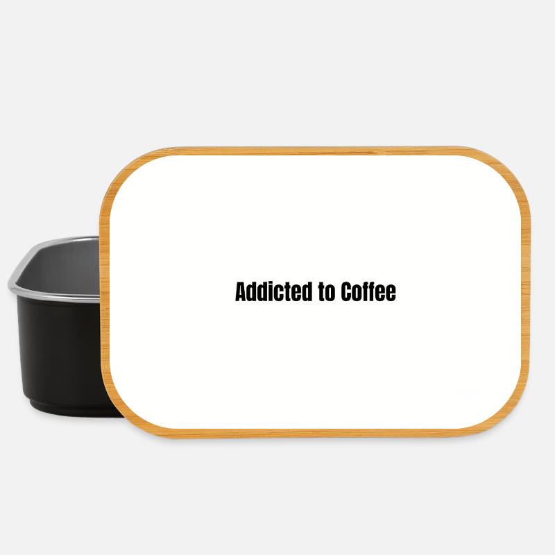 Kaffeeabhängig Minimalistischer Statement - Lunch Box - Schwarz