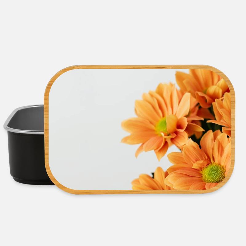 Daisy Orange Floral - Lunch Box - Schwarz