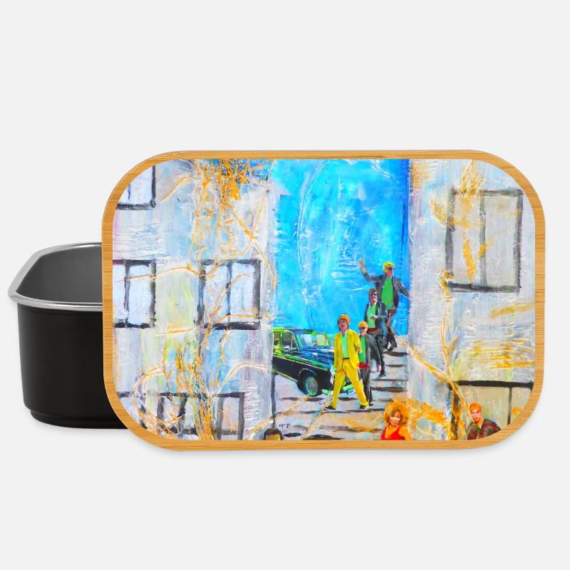 Urban Abstraktes Graffiti mit Legenden - Lunch Box - Schwarz