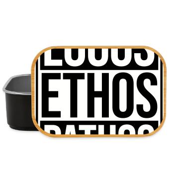 Logos Ethos Pathos Rhétorique Étudiant en Philosophie - Boîte à goûter - noir - Devant