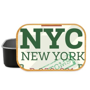 NYC Fetter Passstempel - Lunch Box - Schwarz - Vorne