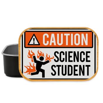Attention étudiant en sciences - physique / chimie - Boîte à goûter - noir - Devant