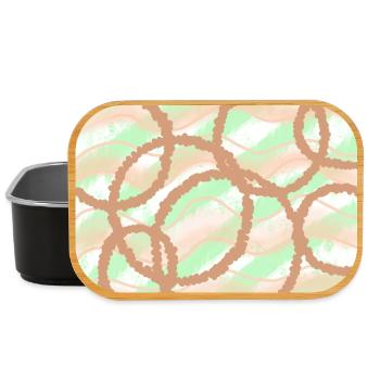 Brown Circles Background - Lunch Box - black - Front