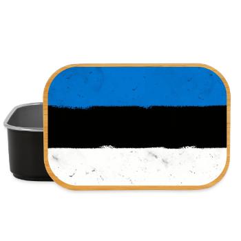 Drapeau de l’Estonie – Minimalisme nordique - Boîte à goûter - noir - Devant