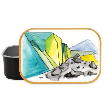 Geometrische Berglandschaft Aquarell - Lunch Box - Schwarz - Vorne