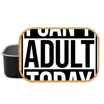 I Can't Adult Today Funny Adult Saying Logo - Lunch Box - black - Front