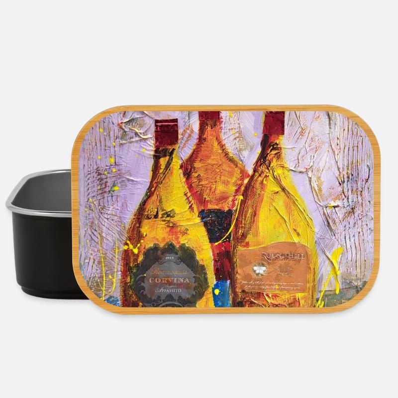 Abstract Wine Labels Round Hill - Lunch Box - black