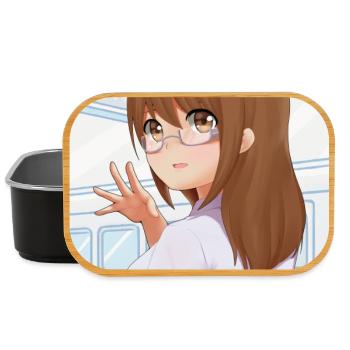 Girl with glasses for anime fans - Lunch Box - black - Front