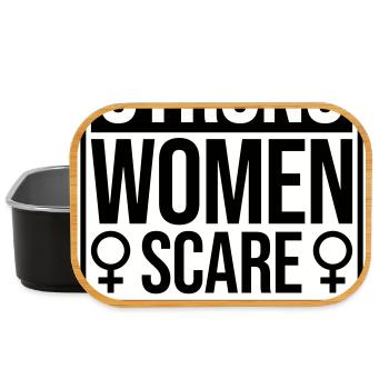 Strong Women Scare Weak Men Confident Feminist - Lunch Box - black - Front