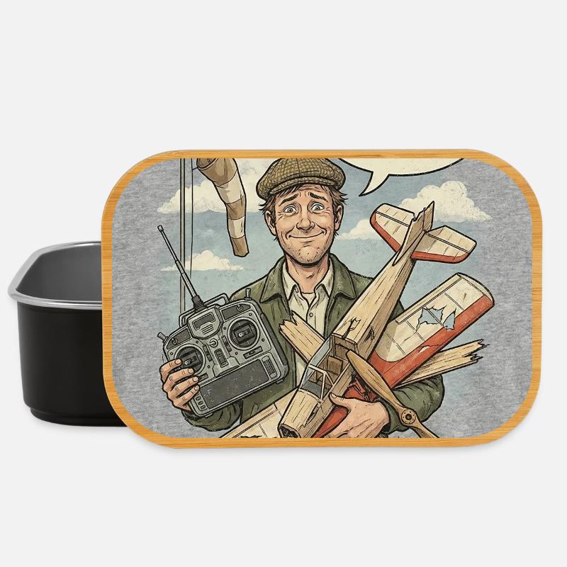 Modellflieger im Vintage-Stil - Lunch Box - Schwarz
