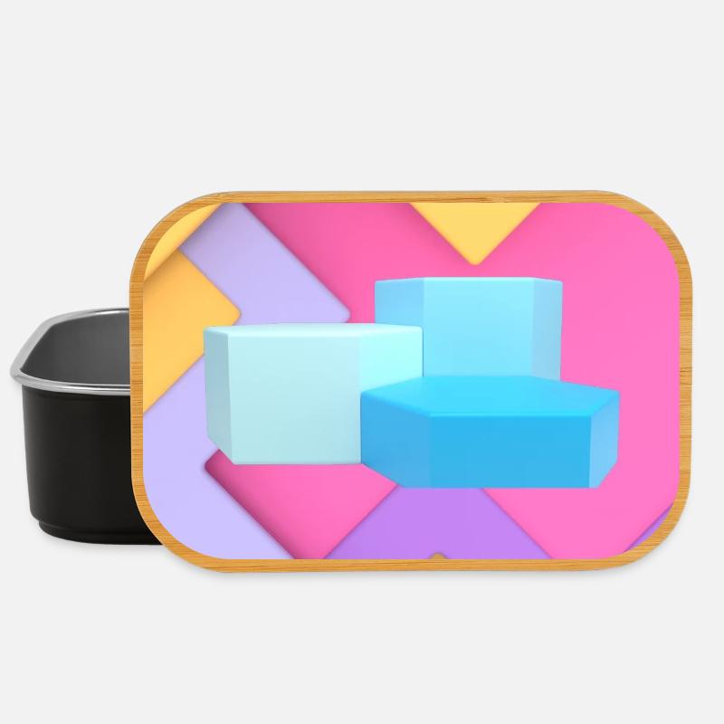 Pastel Geometric Pod Design - Lunch Box - black