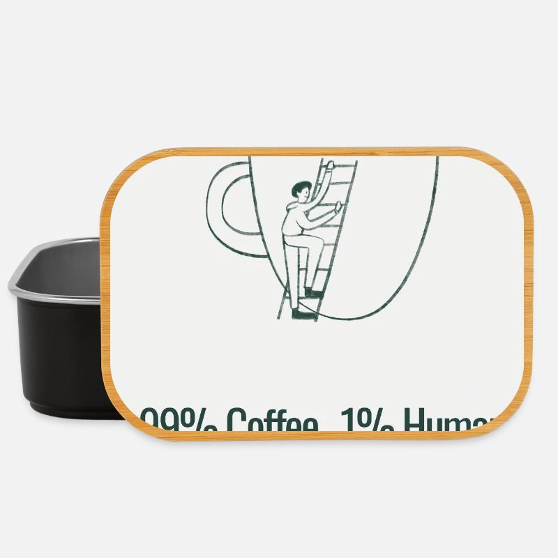 Humor Kaffee 99% Koffein 1% Mensch - Lunch Box - Schwarz