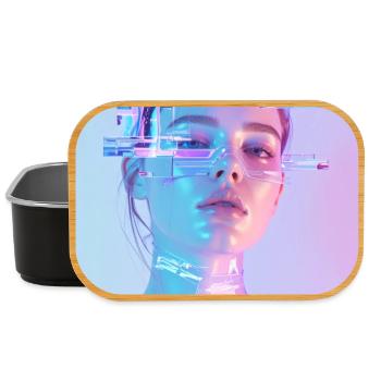 Irisierende Glitch Frau - Lunch Box - Schwarz - Vorne