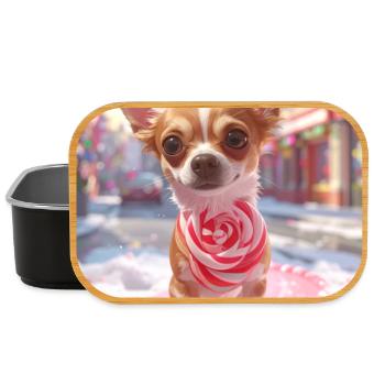 Candy Pup with Candy Cane - Lunch Box - black - Front