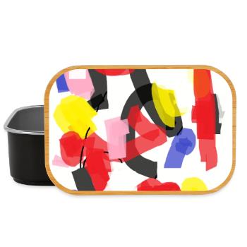Buntes abstraktes Muster - Lunch Box - Schwarz - Vorne