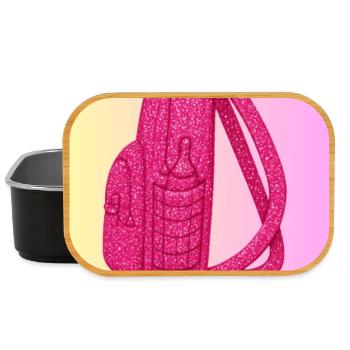 Freundschaft Glitzer Rucksack pink - Lunch Box - Schwarz - Vorne