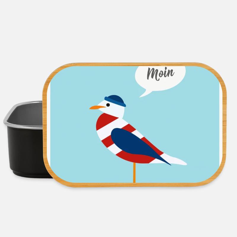 moin, Möwe, Meer. Ostsee, Nordsee. - Lunch Box - Schwarz