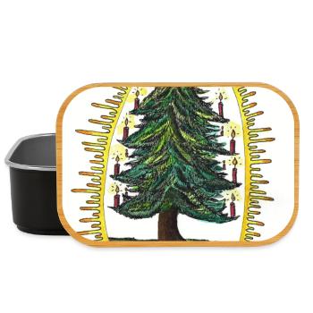 PEACE SEED CHRISTMAS TREE by Gudrun Kargl - Lunch Box - Schwarz - Vorne