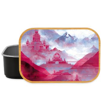 Psy-Art - Tempel über Berglandschaft - Lunch Box - Schwarz - Vorne