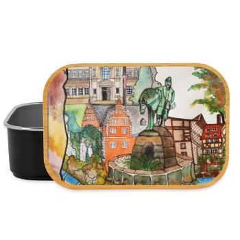 EG Wolfenbüttel I Stadt I Aquarell Gerecke - Lunch Box - Schwarz - Vorne