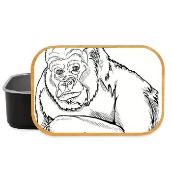 Nachdenklicher Gorilla - Lunch Box - Schwarz - Vorne