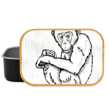 Nachdenklicher Schimpanse - Lunch Box - Schwarz - Vorne
