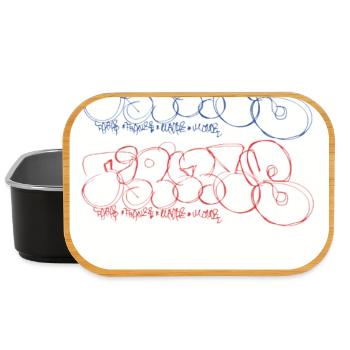 Künstlerischer Graffiti-Schriftzug Paris - Lunch Box - Schwarz - Vorne